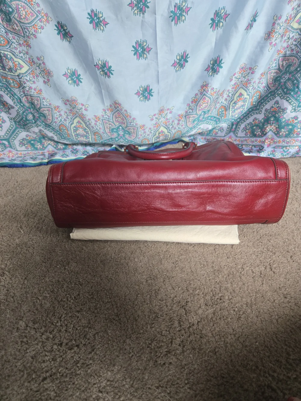 Tory Burch Red Leather Satchel with Gold Hardware With Dust Bag